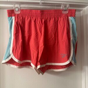 Brooks Coral and Blue Running Shorts With Inner Liner and Pocket